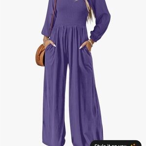 Chic Purple Long Sleeve Jumpsuit